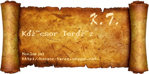 Kácsor Teréz névjegykártya